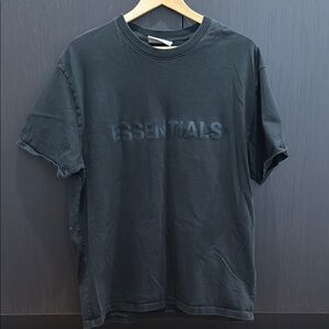 Essentials Black Short Sleeve Tee Classic Crew Neck